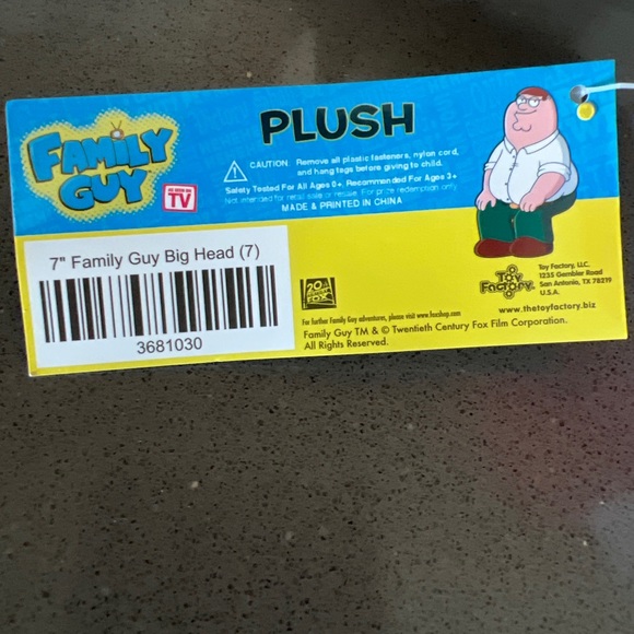 Family Guy STEWIE GRIFFIN Plush 20th Century Fox / Limited Edition 7” BRAND NEW - Picture 12 of 14